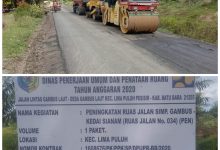 Photo of Belum Serah Terima Pekerjaan, Jalan Hotmix Simpang Gambus Sudah Kupak Kapik