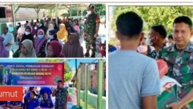 Photo of HUT Kodam I/BB ke 72, Danramil Pantai Cermin Bagikan 200 Paket Sembako kepada Warga