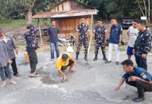 Photo of DPD AMPI Palas Gotong Royong Menutupi Badan Jalan yang Rusak