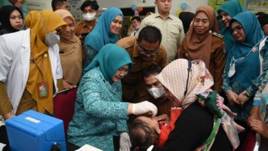 Photo of Ketua TP PKK Sumut Kunjungi Keramaian PIN Polio di Desa Sena