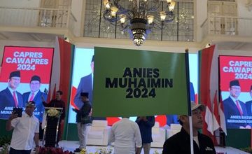 Photo of Panggung Deklarasi Anies-Cak Imin sudah Berdiri di Hotel Majapahit