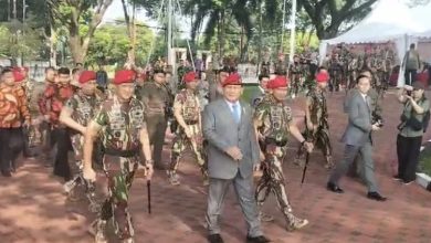 Photo of Kenakan Baret Merah, Prabowo Hadiri Perayaan HUT Ke-72 Kopassus di Cijantung