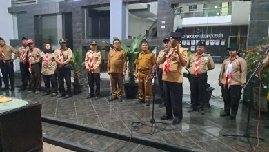 Photo of Forkopimda Karo Sambut Pawai Kirab Panji Tangkal Nafza Kwarda Sumut di Kantor Bupati Karo