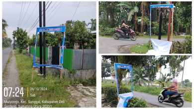 Photo of Perbuatan Zholim, Spanduk Paslon Bupati Asri Luddin Tambunan di Sunggal Habis Dirusak OTK