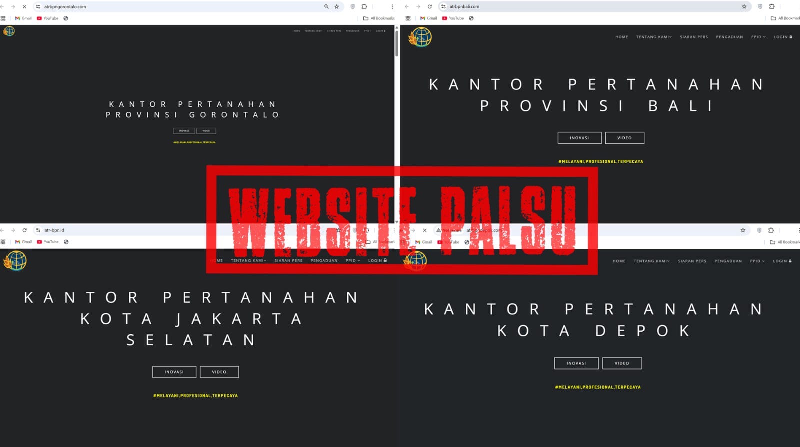 Beredar Situs Web Palsu