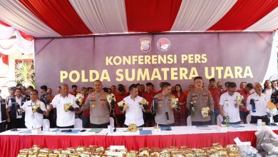 Photo of Polda Sumut dan Jajarannya  Gelar Konferensi Pers Ungkap 429 Kasus, Sita 206 Kg Sabu dan Puluhan Ribu Ekstasi