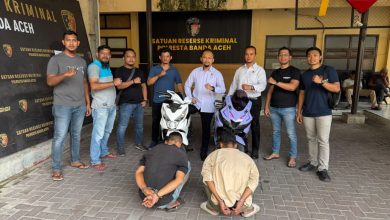 Photo of Polresta Banda Aceh Amankan Dua Terduga Pelaku Pencurian Sepeda Motor, Akan Dijual ke Pulau Aceh