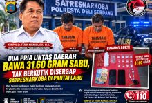 Photo of Dua Pria Lintas Daerah Bawa 31,60 Gram Sabu, Tak Berkutik Disergap Satresnarkoba di Pantai Labu