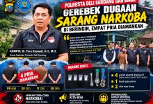 Photo of Polresta Deli Serdang dan BNNK Gerebek Dugaan Sarang Narkoba di Beringin, Empat Pria Diamankan