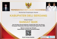 Photo of Pemkab Deli Serdang Kembali Raih Prestasi, Kali Ini Dari Kementerian Investasi: Predikat Sangat Baik Terhadap Penilaian Kinerja Investasi 2026